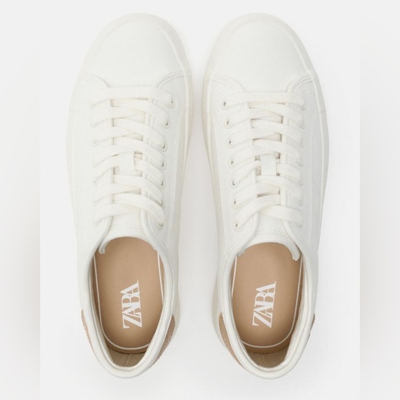 NWT. Zara White Athletic Platform Casual Sneakers. Size 11. - Picture 4 of 9